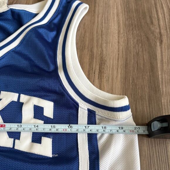 Vintage Nike Duke Basketball Tupac Jersey Men's Size 40 Stitched S/M Blue 20x30 - Picture 10 of 12
